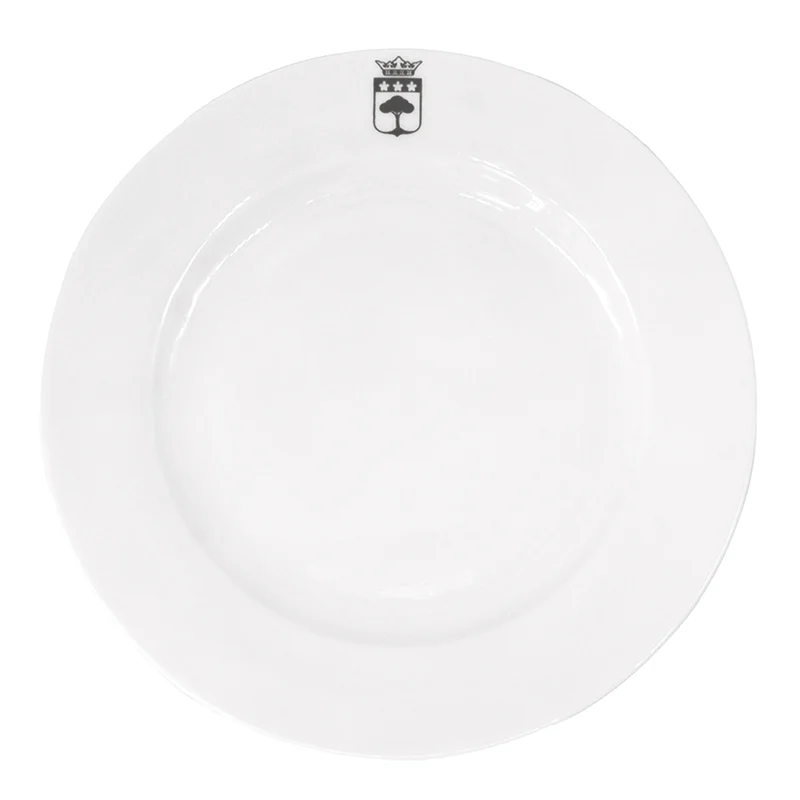 Assiette en porcelaine (logo gris) - 20,5 cm fine