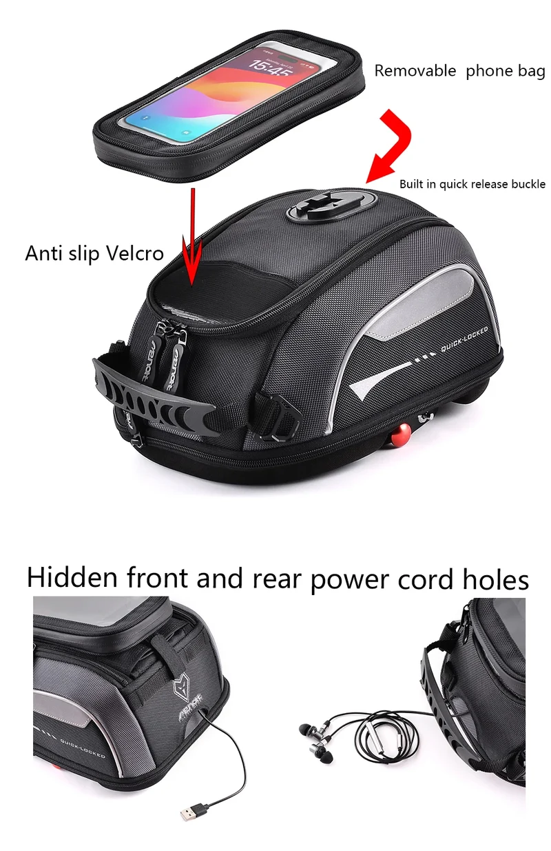 Tank Bag for Honda CRF1000L Africa Twin Adventure Sports XL 750 Transalp Quick Lock Fuel Luggage Carrie Top Case Waterproof