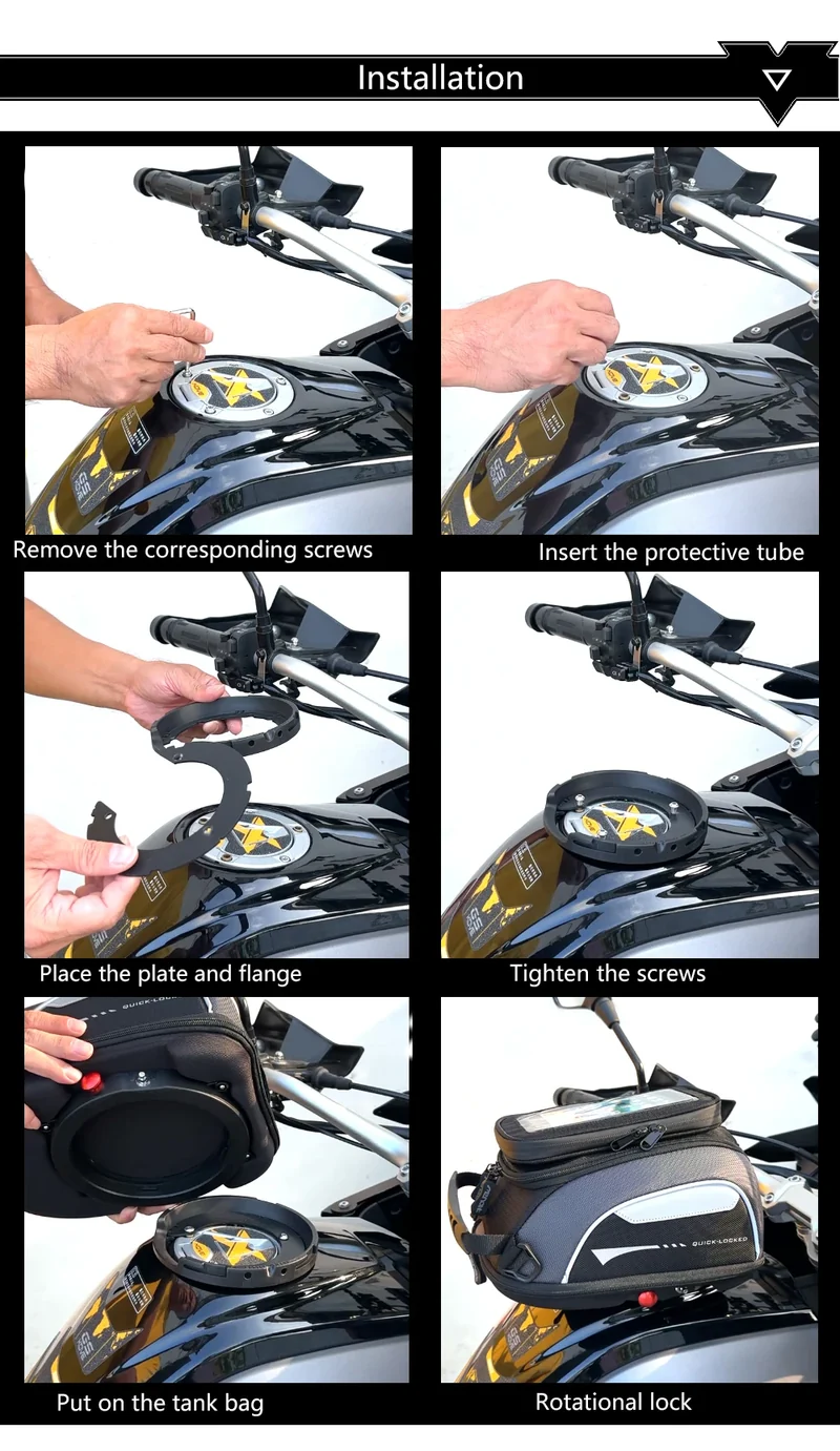 Tank Bag for Honda CRF1000L Africa Twin Adventure Sports XL 750 Transalp Quick Lock Fuel Luggage Carrie Top Case Waterproof