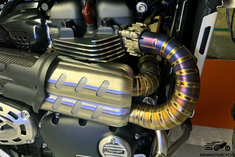 Collecteur demi-ligne d'échappement titane Triumph Scrambler 1200