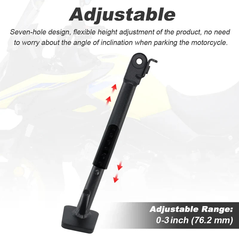 DL 650 Motorcycle Adjustable Kickstand Foot Side Stand Fit For Suzuki V-Strom 650/DL650 2012-2017 2018 2019 2020 2021 2022 2023