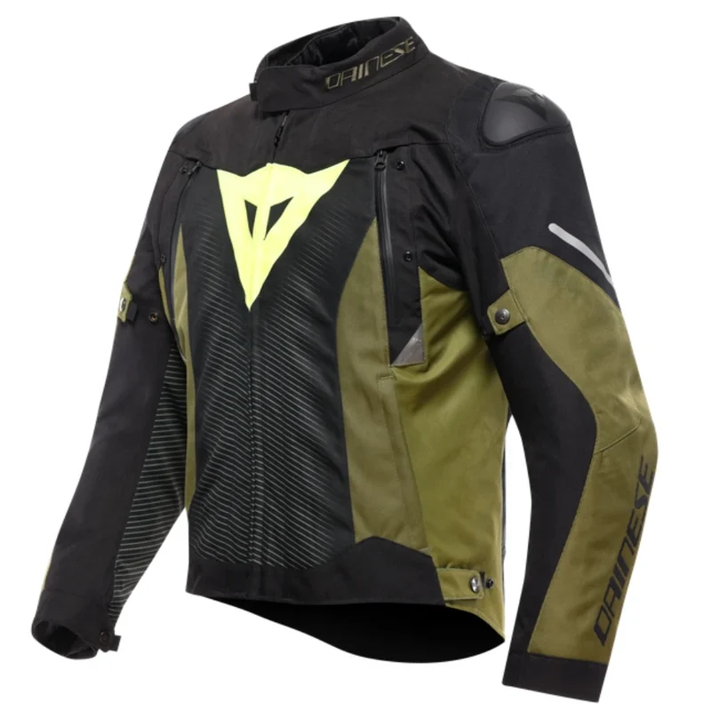 Dainese Super Sprint D-Dry Jacket for men, waterproof with a removable thermal lining, featuring a distinctive racing design and adjustable fit for enhanced comfort during daily use.