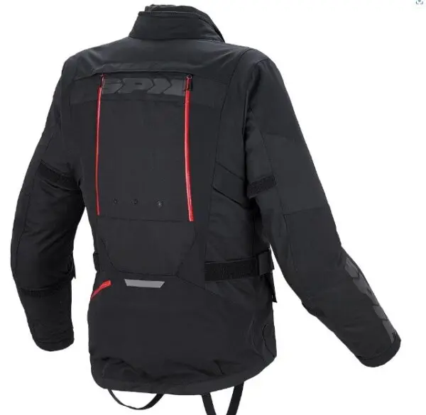 Spidi 4 Season Man H2OUT Black Jacket for motorcycle enthusiasts, crafted from high-resistance polyester with a removable H2Out waterproof membrane, thermal lining, and CE-certified protections for shoulders and elbows.