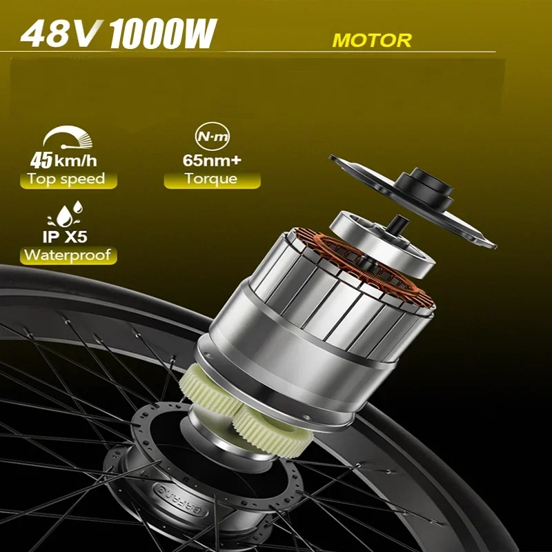 2025 New Heda-TX19 Electric Bicycle 1000W 48V19.2AH Hydraulic Brake Ebike with Full Suspension 27 Gears Shift Free Rack