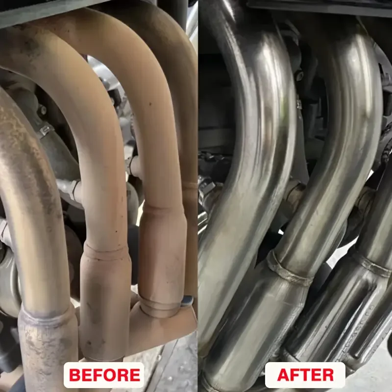 Exhaust Pipe Renewal Spray–Revive Dull Metal,Restore Shine and Texture–High-Temperature Surface Cleaner for Cars and Motorcycles