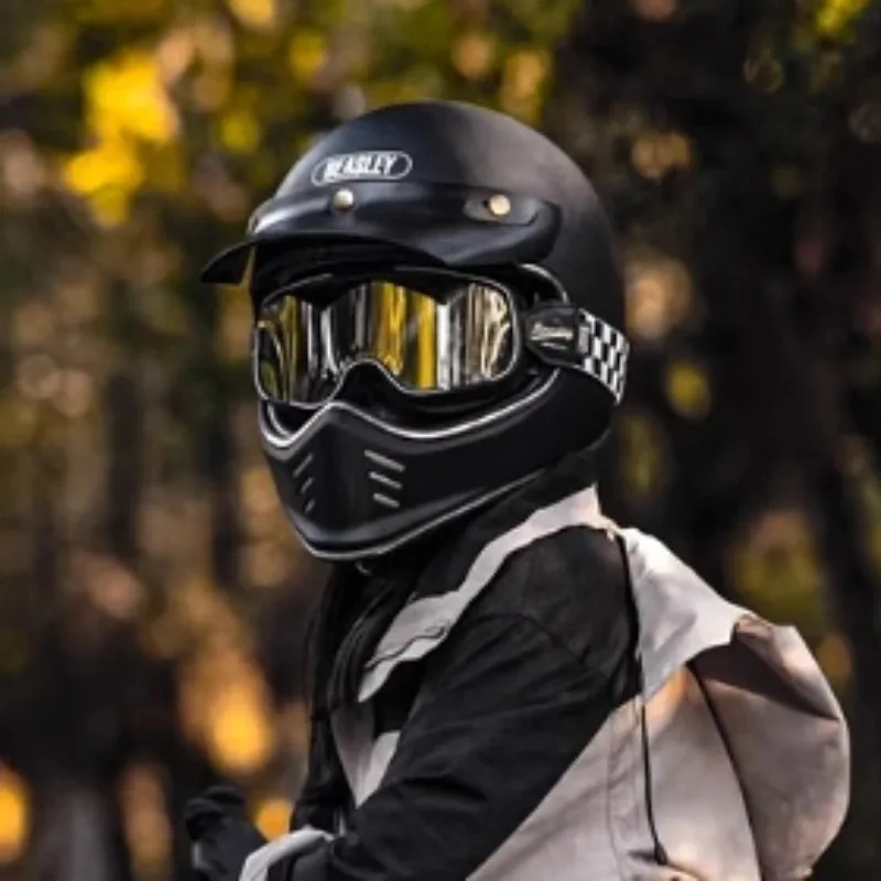 Beasley DOT ECE Approved Vintage Full Face Helmet Motorcycle De Moto Capacete Jet Helmet Motorbike All Seasons
