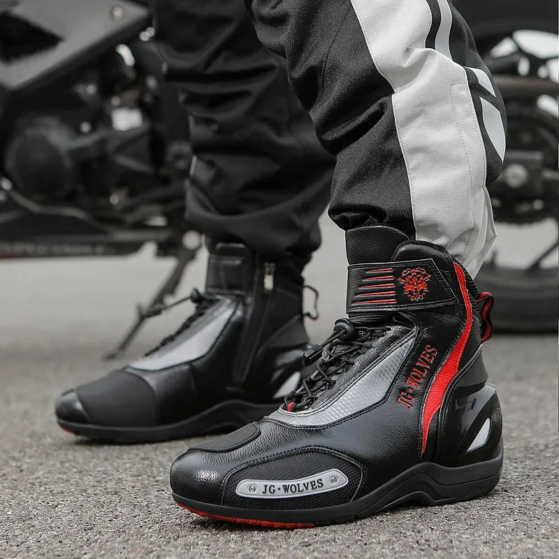 New Motorcross Riding Shoes Microfiber Men Women Motorcycle Racing Protective Ankle Boots Anticollision Non-slip New Moto Boots