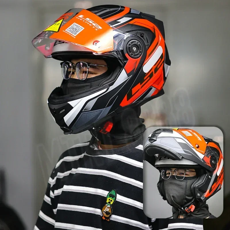 LS2 FF345 Flip Up Motorcycle Helmet Personalised Dual Lens Capacete LS2 Modular Helmets Motorbike Racing Helmet Cascos Para Moto
