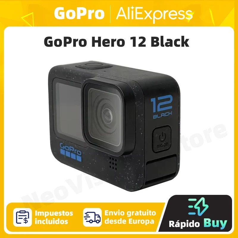 【EU Stock】GoPro HERO12 Black Action Camera HyperSmooth6.0 5.3K60fps Video 27MP Go Pro12 helmet Sport Camera