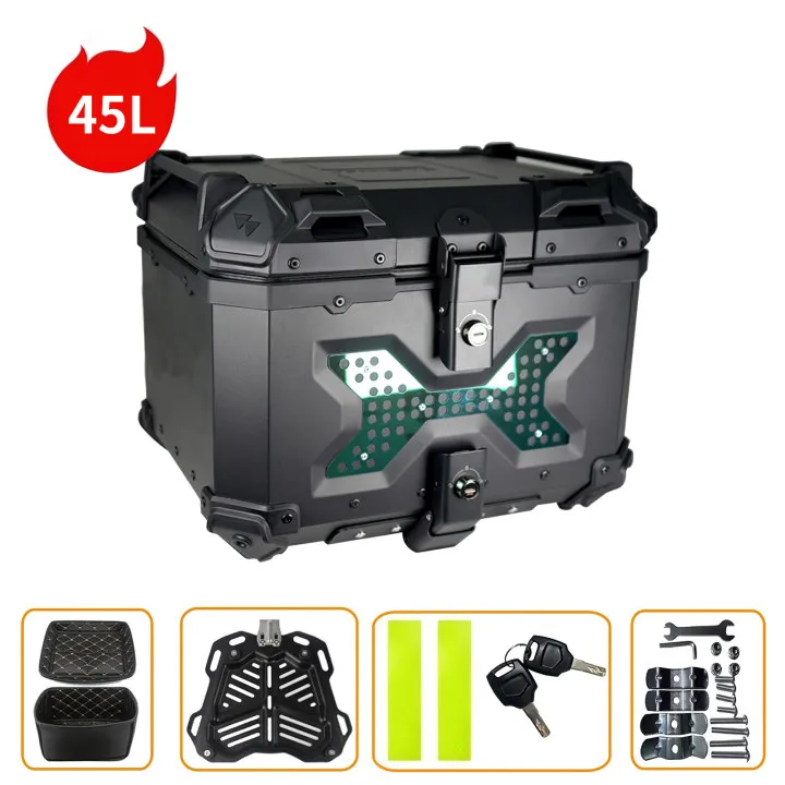 45/55/65L Aluminum Motorcycle Trunk Tail Box Universal Motorcycle Top Case Helmet Box Multi-function Motorcycle Rear Luggage