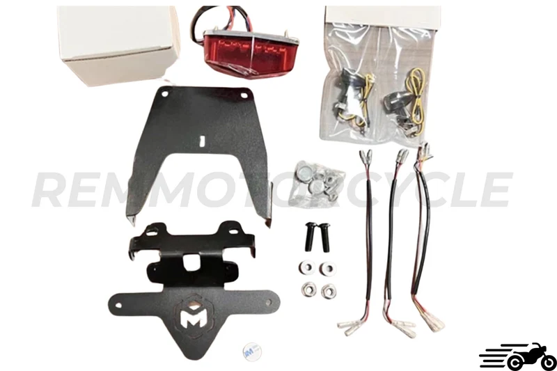 Kit complet éclairage plus support de plaque Mash Six Hundred