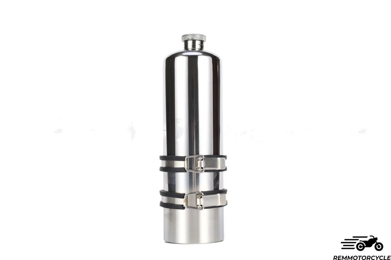 Reservoir additionnel moto type Bouteille Bouchon en aluminium 1.5 L avec support