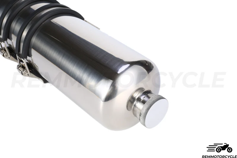 Reservoir additionnel moto type Bouteille Bouchon en aluminium 1.5 L avec support