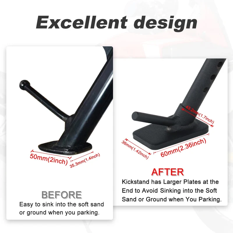 For HONDA CB500F CB500FA CBR500R CBR500RA CB500X / XA Kick Stand Parking Bracket Adjustable Kickstand Motorcycle Foot Side Stand