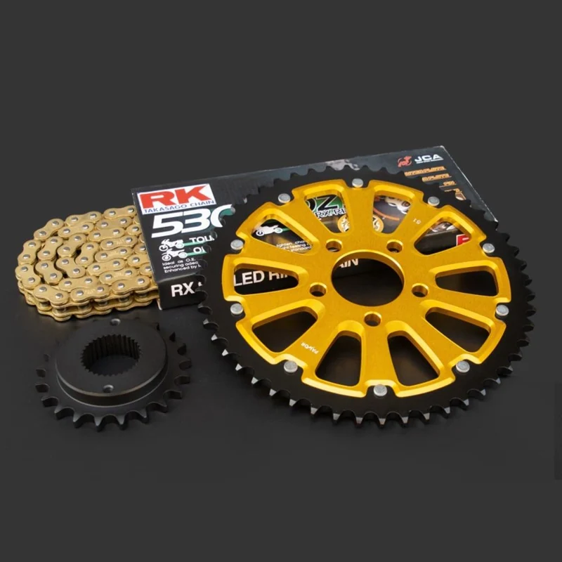 Kit chaîne Sportster – Pignon hybride alu/acier CNC