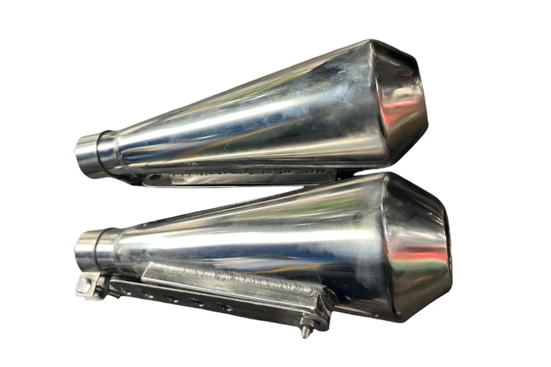 SECONDE MAIN: Silencieux COURT Echappement Moto INOX