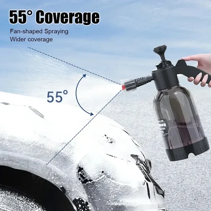 Car wash foam spray can Household hand-held car wash spray gardening air pressure spray foam pot 2L