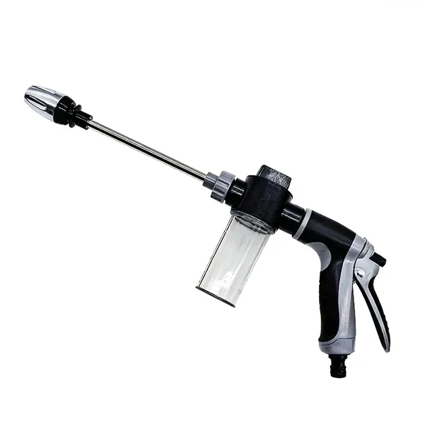 High Pressure Car Wash Foam Gun With Long Handle - Adjustable Nozzle For Cleaning, Watering And inflating Tires - includes Foam