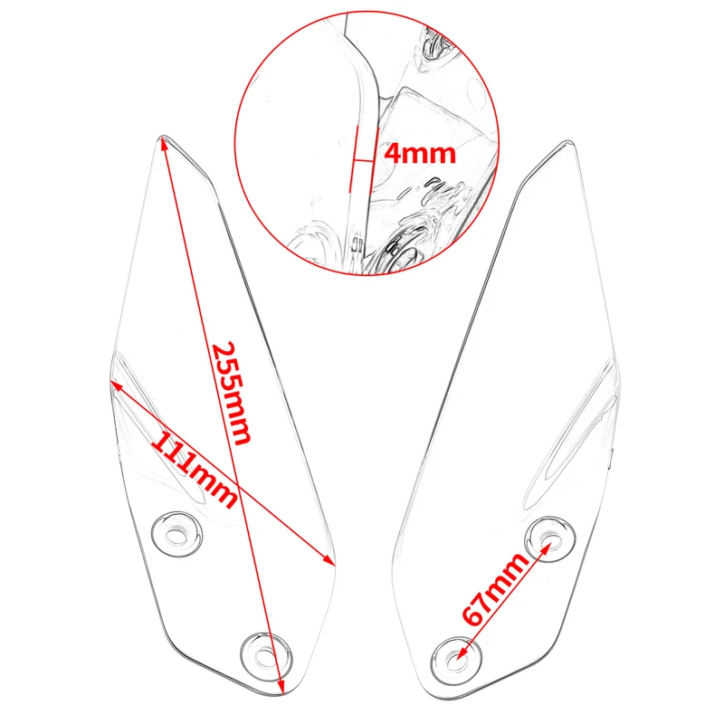 WOLFLINE Fuel Tank Side Deflector Windscreen Side Wind Deflector Panels For BMW R1200 R1250 GS ADV 2014-2024 Motorbike Parts