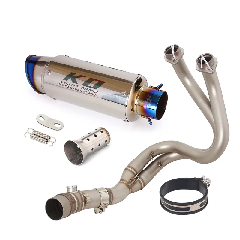 For Kawasaki Z650 Ninja 650 Versys 650 Z650RS Motorcycle Exhaust System Front Link PIpe Muffler Escape With Removable DB Killer