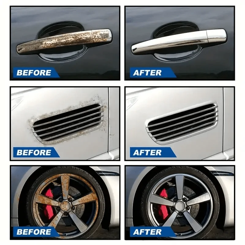 Universal Rust Remover Revitalizing Spray for Car Wheels & Metal Surfaces, Strong Decontamination, Smooth & Reliable