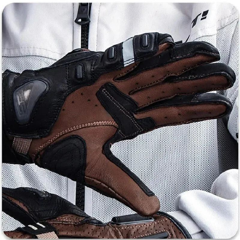 Motorcycle Leather Gloves Carbon Fiber Protective Motocross Motorbike Glove Racing Riding Breathable touch screen drop resistant