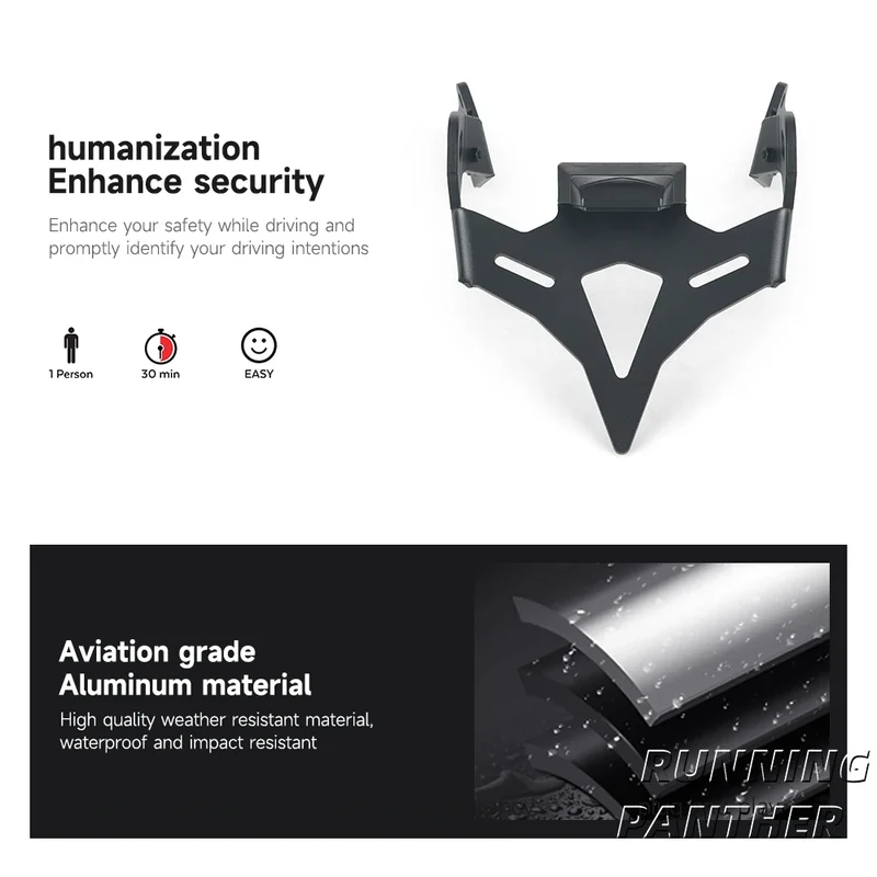Motorcycle Rear Short Tail Stock Tidy License Plate Holder Tailstock Bracket LED Light For Honda CB 650 R CB 650R CB650R 2024-UP