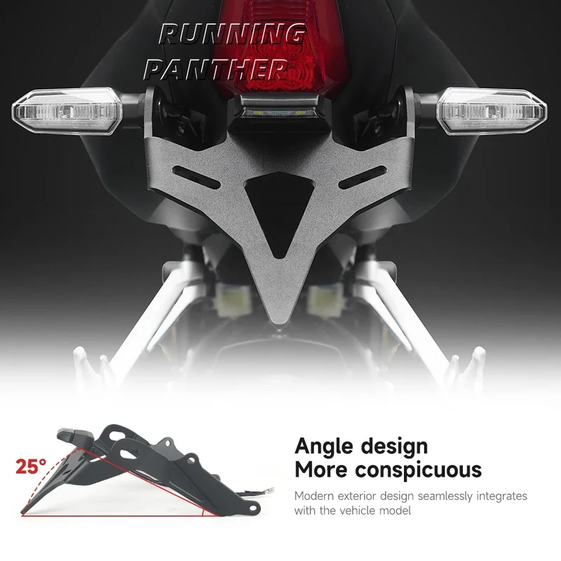 Motorcycle Rear Short Tail Stock Tidy License Plate Holder Tailstock Bracket LED Light For Honda CB 650 R CB 650R CB650R 2024-UP