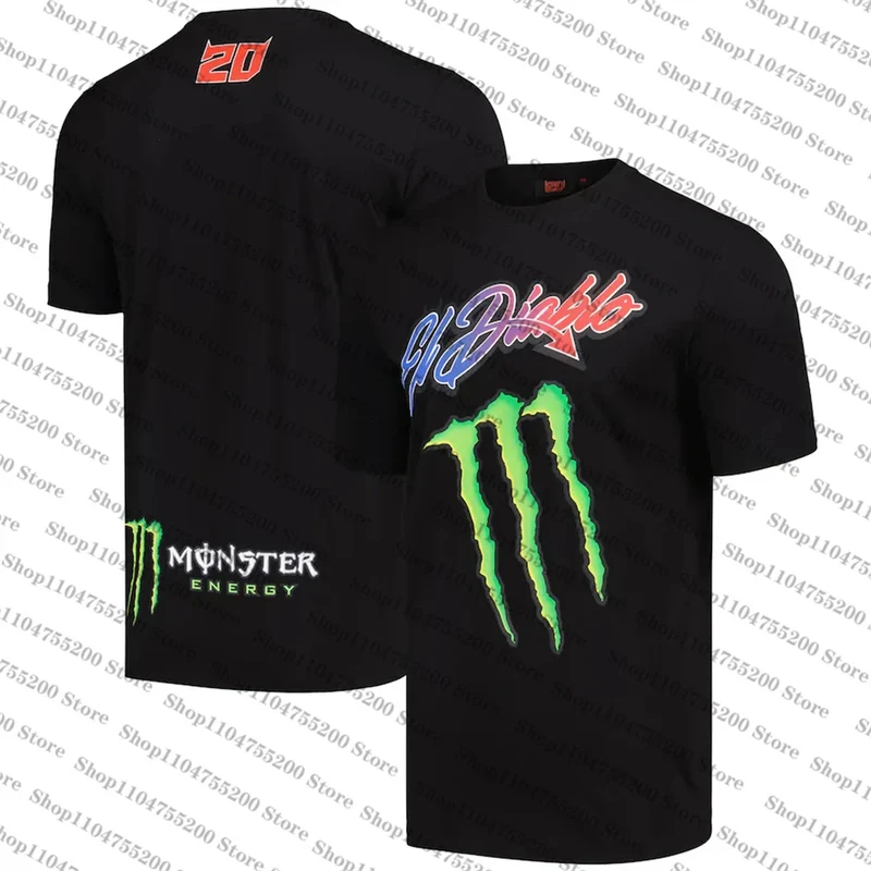 Monster Energy Racing Moto Jersey Dual Fabio Quartararo 20 El Diabo 2025 T-Shirt Men Women Tee Short Sleeve Tops Shirts Children