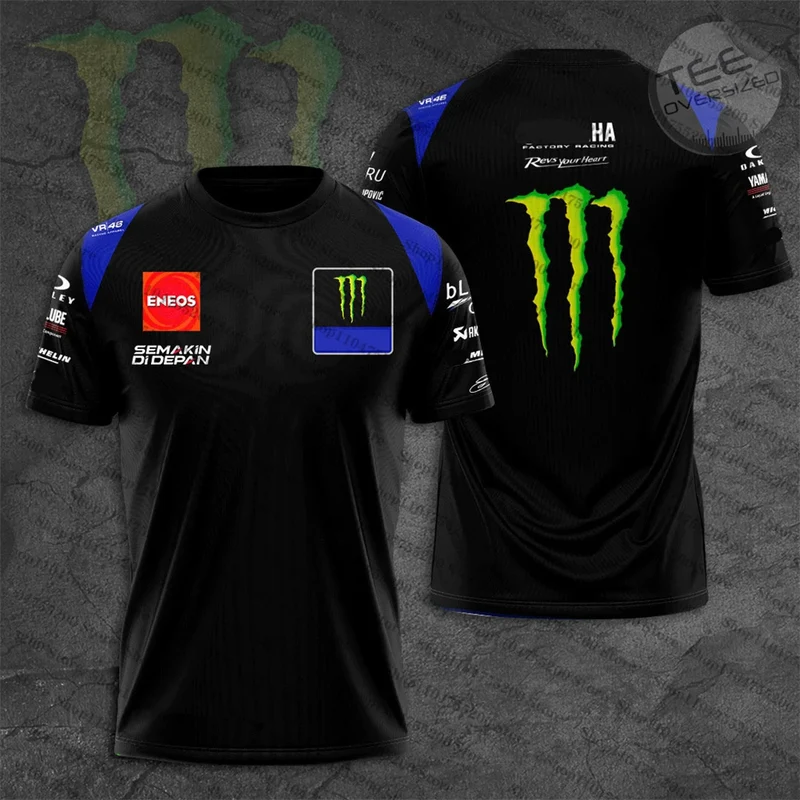 Monster Energy Racing Moto Jersey Dual Fabio Quartararo 20 El Diabo 2025 T-Shirt Men Women Tee Short Sleeve Tops Shirts Children