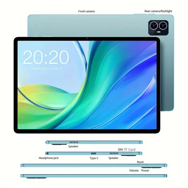 Teclast M50 10,1 inch TDDI Incell x 800 Android 14 Tablet (6 + 6) 12GB RAM GB ROM Unisoc T606 8 core ducal SIM 4G phone case