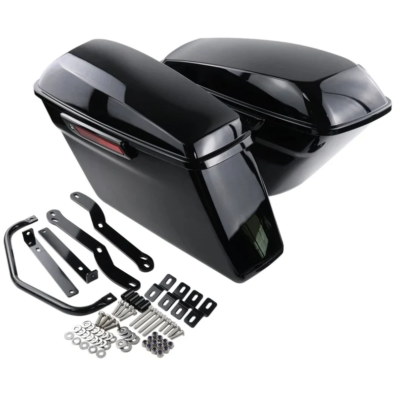 Motorcycle Saddlebags Vivid Black Side Saddle Bag And Lining With Mounts Kit Fits For BMW R18 100 Years R 18 Classic 2020-2026