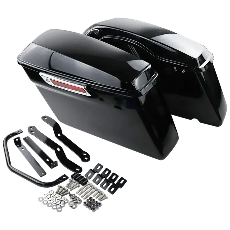 Motorcycle Saddlebags Vivid Black Side Saddle Bag And Lining With Mounts Kit Fits For BMW R18 100 Years R 18 Classic 2020-2026