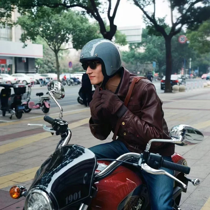 Retro 500TX Open Face Motorcycle Helmet Genuine Vintage Scooter Riding 3/4 Jet Casco DOT Approved Moto Capacete BLD