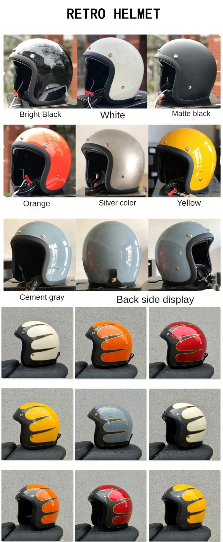 Retro 500TX Open Face Motorcycle Helmet Genuine Vintage Scooter Riding 3/4 Jet Casco DOT Approved Moto Capacete BLD