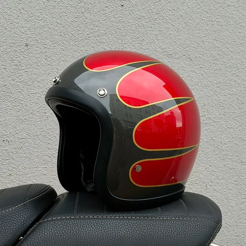 Genuine Vintage TT&COCASCOS Fashion Motorcycle Helmet Retro Scooter Riding Open Face 3/4 Jet Casco Moto Capacete DOT Approved