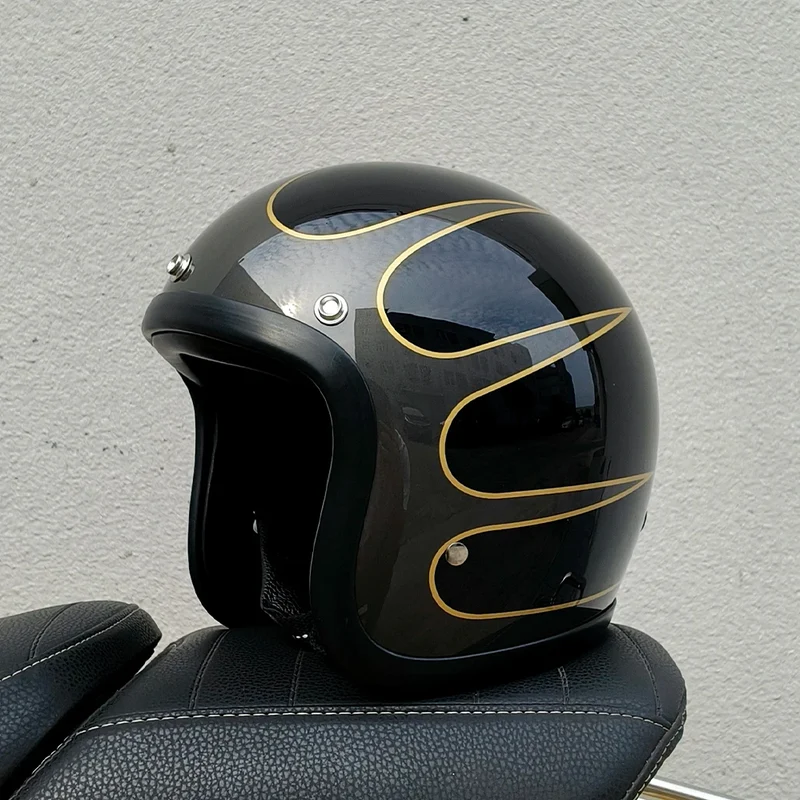 Genuine Vintage TT&COCASCOS Fashion Motorcycle Helmet Retro Scooter Riding Open Face 3/4 Jet Casco Moto Capacete DOT Approved