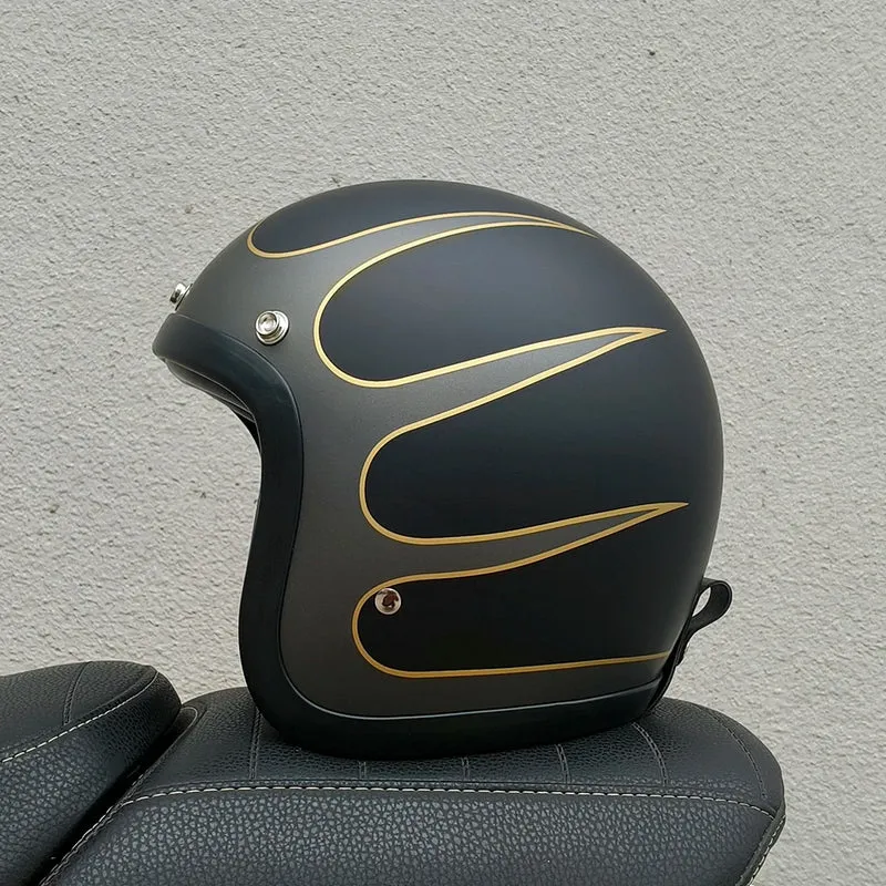 Genuine Vintage TT&COCASCOS Fashion Motorcycle Helmet Retro Scooter Riding Open Face 3/4 Jet Casco Moto Capacete DOT Approved