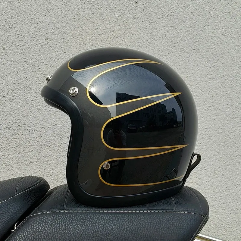 Genuine Vintage TT&COCASCOS Fashion Motorcycle Helmet Retro Scooter Riding Open Face 3/4 Jet Casco Moto Capacete DOT Approved
