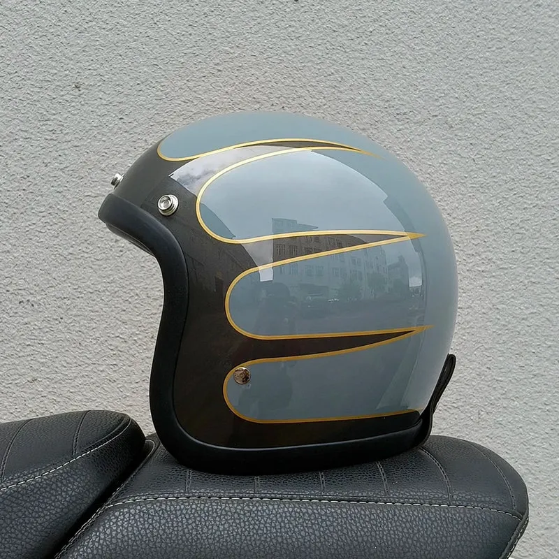 Genuine Vintage TT&COCASCOS Fashion Motorcycle Helmet Retro Scooter Riding Open Face 3/4 Jet Casco Moto Capacete DOT Approved