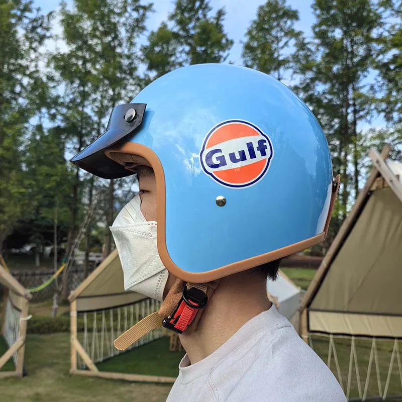 Newly Launched Vintage Motorcycle Helmet DOT Certified Synthetic Leather 3/4 Helmet Jet Mask Helmet 508