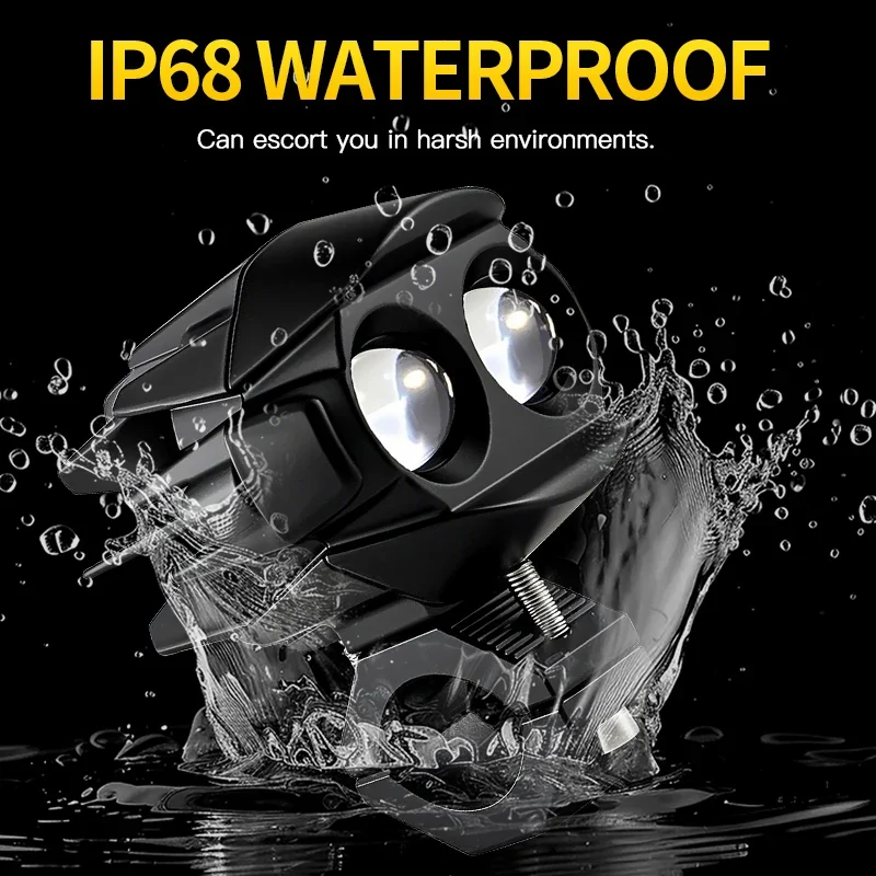 1 Set LED Universal Motorcycles Headlight Dual Color Fog Light UTV Truck ATV Car for Aprilia RS660/RSV4 1100/Factory/Tuareg 660