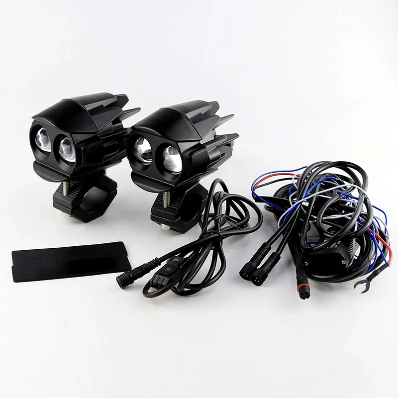 1 Set LED Universal Motorcycles Headlight Dual Color Fog Light UTV Truck ATV Car for Aprilia RS660/RSV4 1100/Factory/Tuareg 660
