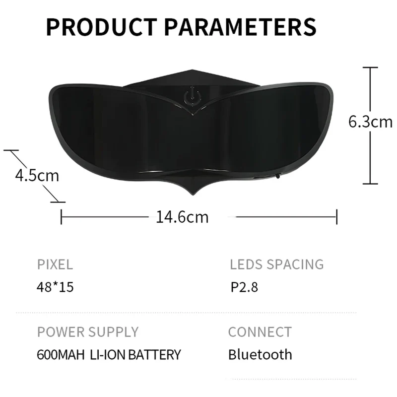 Smart LED Helmet Display (Without Helmet) - Bicycle Helmet LED Display, Ebike Helmet with App, Cycling Helmets with Turn Signals