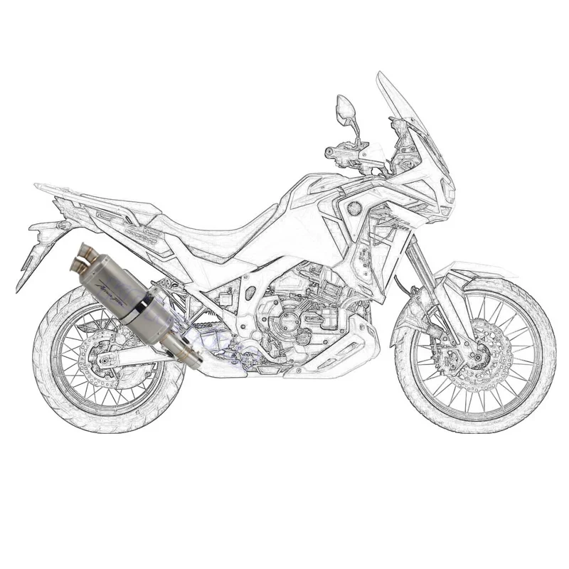 AfricaTwin 2020 2021 2022-2024 Motorcycle Exhaust Middle Link Pipe Dual Exit Muffler DB Killer Escape for Honda CRF1100 CRF1100L