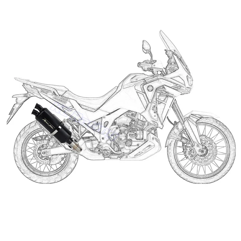 AfricaTwin 2020 2021 2022-2024 Motorcycle Exhaust Middle Link Pipe Dual Exit Muffler DB Killer Escape for Honda CRF1100 CRF1100L
