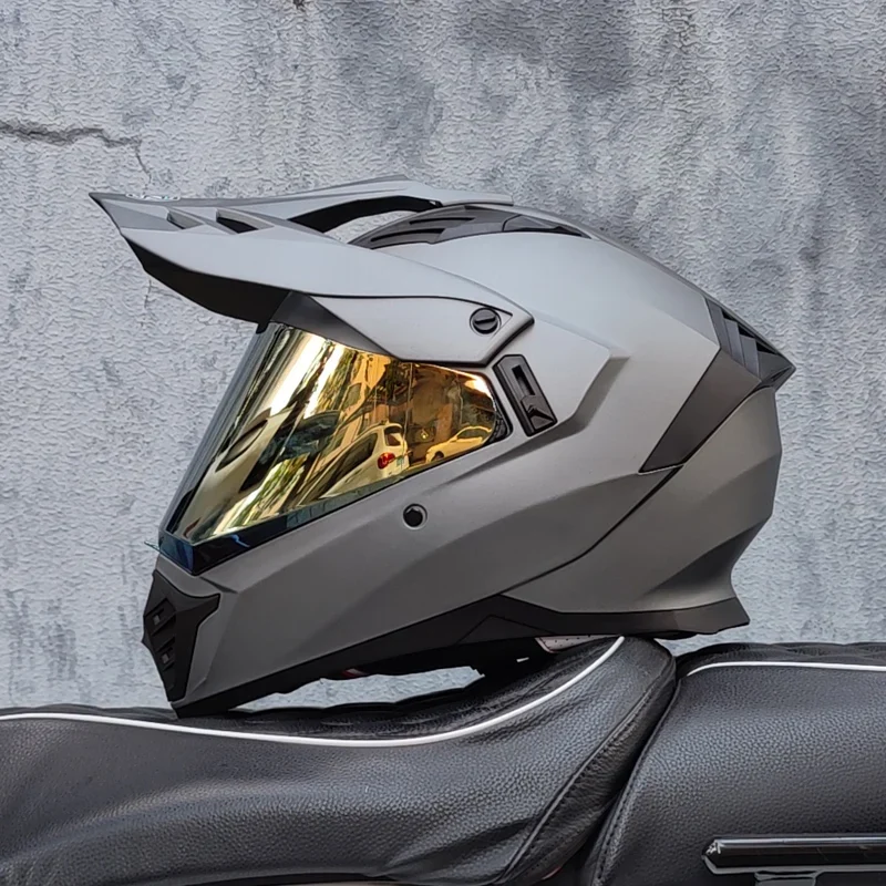 ORZ off-road ATV motorcycle helmet certified with brown lens, full face CASCO off-road motorcycle anti glare