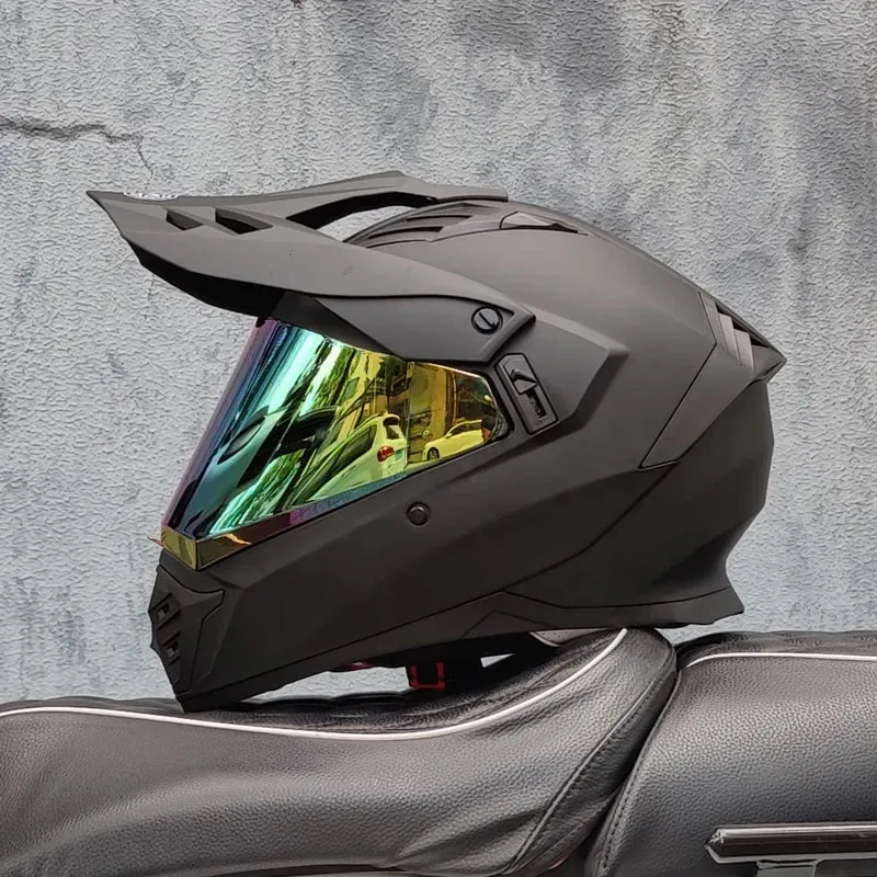 ORZ off-road ATV motorcycle helmet certified with brown lens, full face CASCO off-road motorcycle anti glare