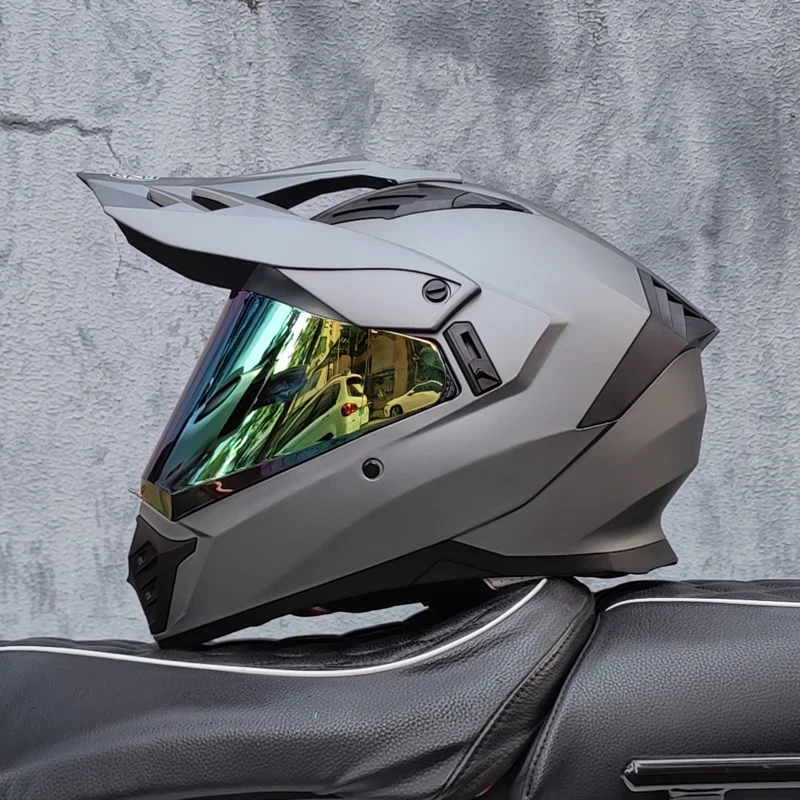 ORZ off-road ATV motorcycle helmet certified with brown lens, full face CASCO off-road motorcycle anti glare