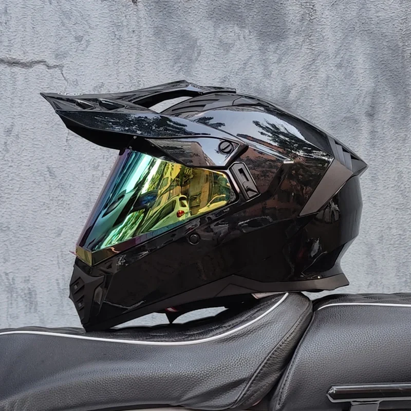 ORZ off-road ATV motorcycle helmet certified with brown lens, full face CASCO off-road motorcycle anti glare